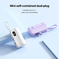 Batterie externe portable de poche 3 en 1 pour smartphones et tablettes, chargeur mobile 5000 mAh