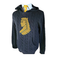 Vente en gros personnalisé 100% coton fraternité grec Alphas câble chenille patchs de broderie Hoddie vêtements pull épais de haute qualité