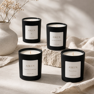 AIKUN Factory Wholesale Luxury 5.3 oz 8oz 10.5oz 15.8oz 25oz Glass Soy Wax Handmade Aromatherapy Candles Can Be Customized - Product Image 1