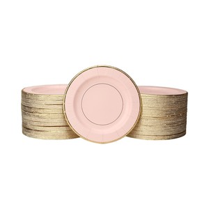 <span class=keywords><strong>Assiettes</strong></span> en papier plissées rondes <span class=keywords><strong>jetables</strong></span> Lanweier, luxueuses et élégantes, écologiques, pour mariages et événements en plein air (vente en gros) - Product Image 3