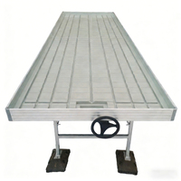 AGG Commercial Grand banc de semis métallique pour serre, 4x8 pieds, système de table de culture hydroponique à flux et reflux, mobile sur roulettes, PC