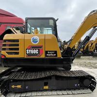 Excavadora Usada SANY SY60C de 6 Toneladas, Motor Diésel Confiable con Pocas Horas de Trabajo, Ideal para Agricultura, Jardinería y Mantenimiento de Carreteras