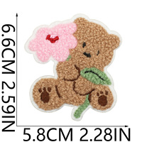 Prêt à expédier : Patchs en chenille brodés thermocollants écologiques, motifs mignons d'ours en peluche avec chapeaux, écharpes, nœuds et tenues saisonnières