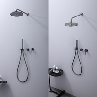 Aideal best-seller style rond grand système de douche à effet pluie dissimulée à deux poignées