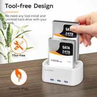 MAIWO 2 Bays Tool Free USB 2.5"/3.5" SATA HDD / SSD Docking Station HUB Duplikator Kloning Hard Disk Drive Dock Dengan 3 USB A