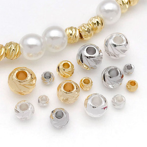 Perles facettées en alliage de zinc plaquées or et argent, taille moyenne, pour accessoires de bijoux DIY - Product Image 4