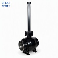 Vanne à boisseau sphérique à trunnion entièrement soudée API 6D, tige longue, structure DBB à souder bout à bout pour pipeline de transmission de gaz naturel