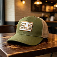 Casquette de camionneur à 6 panneaux bicolore en maille avec logo brodé personnalisé pour hommes, idéale pour les sports de plein air, ajustable