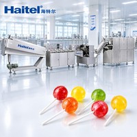 Nouvelle ligne de production de sucettes en forme de boule entièrement automatique Haitel, haute performance, en acier inoxydable, équipement de fabrication de confiseries