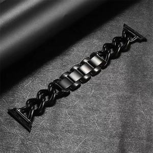 สายนาฬิกาอัจฉริยะสแตนเลสสตีลสดใสสำหรับ <span class=keywords><strong>Apple</strong></span> <span class=keywords><strong>Watch</strong></span>, สาย Acero inoxidable สำหรับ iWatch <span class=keywords><strong>Series</strong></span> 9 41มม. 45มม. - Product Image 3