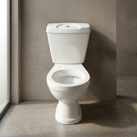 WC en céramique Africa Twyford, ensemble deux pièces avec chasse d'eau, siphon en P, installation au sol, cuvette ronde