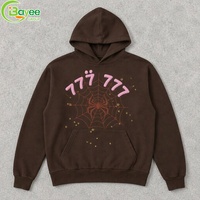 Sweat-shirt à capuche surdimensionné en molleton de coton épais avec logo personnalisé imprimé en 3D en relief pour homme