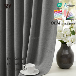 Cortinas Opacas Bloqueadoras de Luz, Estilo Grommet, Tejidas en 100% Poliéster, Diseño Moderno, Bloqueo Total de Luz, Se Aceptan Pedidos OEM/ODM - Product Image 1