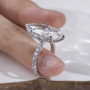 Messi Jewelry MSR-2117 18k Marquise Cut Lab Grown <b>Diamond</b> <b>Ring</b> Engagement <b>Ring</b> - Product Image 3
