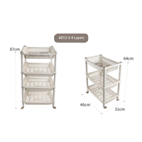 Étagère en plastique multi-niveaux pour rangement domestique, cuisine, salle de bain, utilitaire, présentoir et organisateur