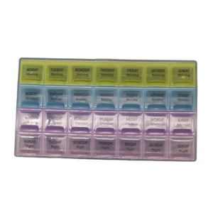 Organizador de Pastillas Semanal de Plástico, 28 Compartimentos, Estuche de Almacenamiento, Venta al Por Mayor, Personalizable, Económico - Product Image 1