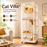 Villa pour chat stable, mince, étroite et haute, avec plateforme multi-niveaux, enceinte verticale de luxe pour chats d'intérieur