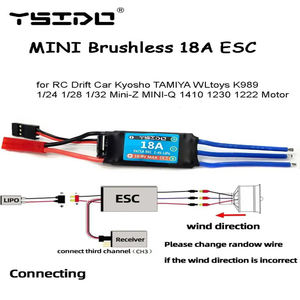 YSIDO <span class=keywords><strong>Mini</strong></span> ESC <span class=keywords><strong>Brushless</strong></span> 18A Contrôleur de vitesse pour RC Drift Car Kyosho TAMIYA WLtoys K989 <span class=keywords><strong>Mini</strong></span>-<span class=keywords><strong>Z</strong></span> <span class=keywords><strong>MINI</strong></span>-Q 1410 1230 1222 Moteur - Product Image 2