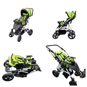 <b>Lightweight</b> Aluminum CP Baby Stroller Manual Foldable Reclining <b>Buggy</b> Standing Children Cerebral Palsy Wheelchair Outdoor Use - Product Image 1
