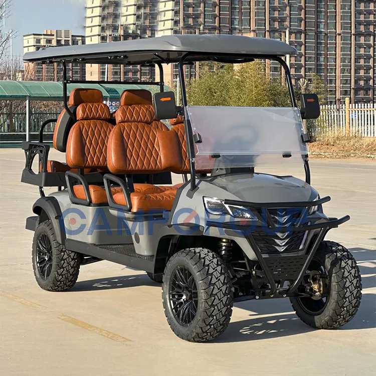 CAMP 2024 New Design 6 Seater Golf Cart Electric Motor 72v Battery Club Sightseeing Car Electric Golf Scooter