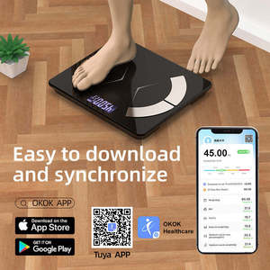 ओम स्मार्ट बॉडी फैट स्केल डिजिटल वेट स्केल एलसीडी डिस्प्ले 180 किलोग्राम/360lb वायरलेस इलेक्ट्रॉनिक डिजिटल स्केल स्वास्थ्य विश्लेषक ऐप - Product Image 2