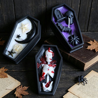 Regalo Creativo de Halloween, Vela Decorativa Moderna Hecha a Mano con Forma de Ataúd, Vela Aromática con Forma de Vampiro