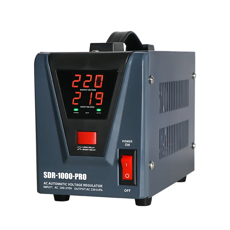 AVR 800W 1000W 220V hiển thị kỹ thuật số tự động điều chỉnh điện áp ổn định AVR 220V 1KVA