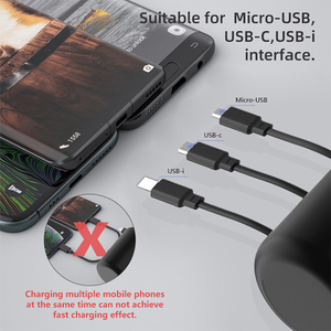 Stazione di Ricarica Retrattile 3 in 1 per Sedile Posteriore <span class=keywords><strong>Auto</strong></span>, Dock di Ricarica Rapida per Passeggeri di Taxi e Automobili - Product Image 4