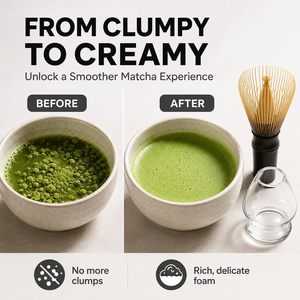 Luxury Transparent Glass Chasen Stand Clear Glass Matcha Whisk Holder Natural Bamboo Whisk Stand - Product Image 3