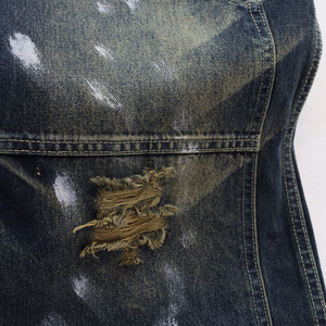 VALEE FOREVERS <span class=keywords><strong>Jean</strong></span> <span class=keywords><strong>Baggy</strong></span> Brodé de Strass, Denim Noir Délavé et Vieilli Style Streetwear <span class=keywords><strong>Vintage</strong></span> - Product Image 4