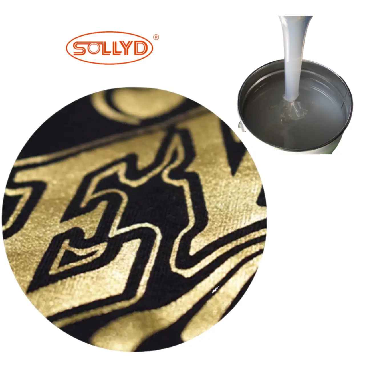 Goud/Zilver Plastisol Zeefdruk Inkten Plastisol Afdrukken Milieu Plakken Hoge Pigmentatie Textiel Inkten Gouden Plakken Inkt