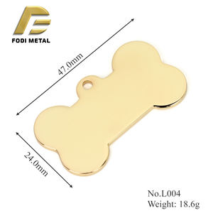 L004 맞춤형 각인용 뼈 모양 금속 무지 <span class=keywords><strong>ID</strong></span> 이름 강아지 인식표 - Product Image 2