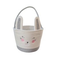 Panier-cadeau de Pâques rond Linyi, directement de l'usine, avec design transfrontalier, sac fourre-tout en corde de coton et sac à bonbons en forme d'œuf, modèle X-90