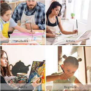 Ensemble de 18 pinceaux de dessin en <span class=keywords><strong>acrylique</strong></span> aquarelle avec poignée en nylon pinceau d'artiste avec sac éponge <span class=keywords><strong>couteau</strong></span> à palette - Product Image 6