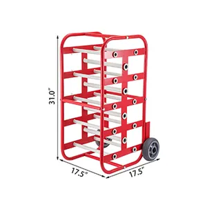 JH-Mech Wire Reel Caddy OEM Easy Moving Detachable Frame Red Sturdy Carbon Steel Material Cable Reel Dispenser