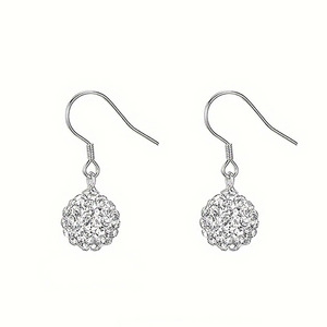 Orecchini a Sfera con Strass Scintillanti per Donne, Gioielli Eleganti e Minimalisti per Uso Quotidiano - Product Image 1