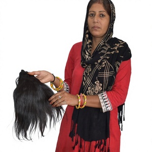 100% Remy soyeux noir droit haute qualité vierge indien Temple extensions de cheveux humains aucun cheveux humains traités chimiquement - Product Image 1