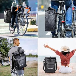 Alforja reflectante para bicicleta 3 en 1, bolsa trasera con compartimiento <span class=keywords><strong>de</strong></span> ordenador para diario, 25L, 100%, resistente al agua - Product Image 6