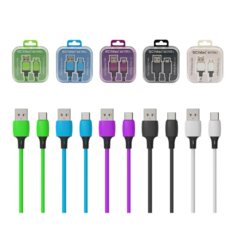 OEM โทรศัพท์มือถือสาย2A 3A ชาร์จอย่างรวดเร็ว USB A ถึง C ลูกอมสาย Usb กับกล่องอะคริลิสำหรับ Iphone และ Android