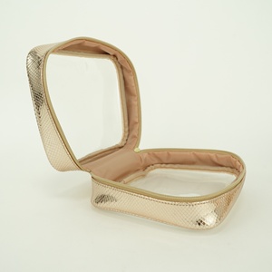 Maquiagem personalizada Saco Ouro Brilhante Toiletry Organizer <span class=keywords><strong>Set</strong></span> Batom Acessórios Pessoais Armazenamento 3pcs <span class=keywords><strong>Kit</strong></span> Viagem Saco Cosmético - Product Image 4