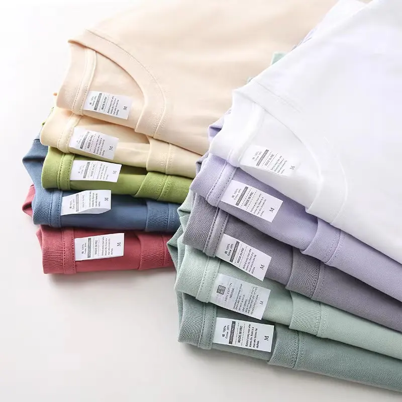 Individualisieren Sie Ihr Markenlogo hochwertiger Baumwolldruck einfarbig 190 Gsm 220 gsm 250 gsm Unisex T-Shirt einfarbig Rundhalsausschnitt Herren-T-Shirt