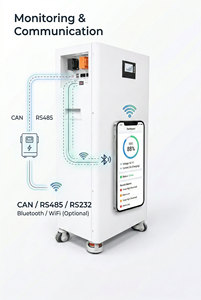 Batería de Litio LiFePO4 de 51.2V 300Ah para Almacenamiento de Energía Doméstica con Ruedas, Gabinete de Batería de Pie para Sistema Solar - Product Image 6