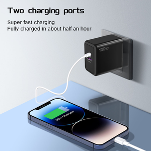 100W Gan Charger PC+ABS Fire Retardant Material QC4.0 USB67W PD33W Travel Fast Charger for IPhone and Android - Product Image 2