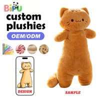 Coussins en peluche en gros à faible MOQ, motif chat Calico, rembourrés de coton PP, coussins décoratifs doux en peluche de dessin animé pour cadeau