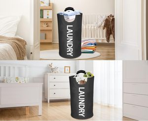 ตะกร้าผ้าขนาดใหญ่ทำจากผ้าอ๊อกซ์ฟอร์ด พร้อมหูหิ้วอะลูมิเนียม - Product Image 3