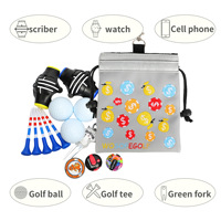 Sac d'accessoires de golf léger, imperméable, en cuir PU, avec cordon de serrage, broderie flamant rose, design merveilleux, vente chaude