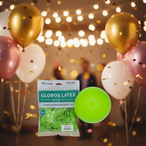 Globos de Látex Party Love de 25 cm, Color Verde Pistacho, Redondos, Duraderos, Artículos Decorativos para Fiestas - Product Image 2