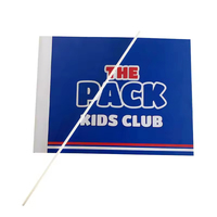 Drapeau en papier de forme personnalisée en gros personnalisé petit mini drapeau agitant à main vintage avec bâtons en plastique