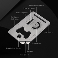 Carte-outil de poche EDC en titane, multifonction, durable, industrielle et polyvalente, avec dénudeur de fils et rapporteur, personnalisable avec logo, ODM, MOQ 2 pièces