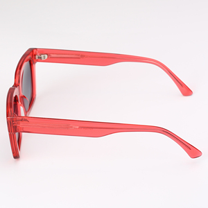 Gafas de Sol de Acetato con Montura Completa Cuadrada Rojas para Mujer, 100% Protección UV400, Estilo de Protección Solar, Disponibles - Product Image 3